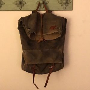Bed Stu Distressed Army Green Backpack